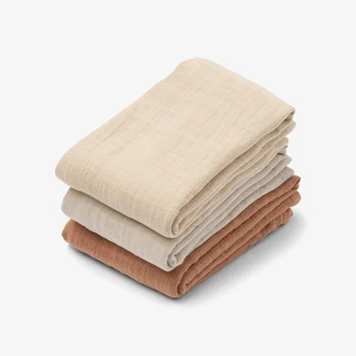 Nordic Nest Liewood Lewis muslin blanket 3 pieces 65x65 cm Tuscany rose mix
