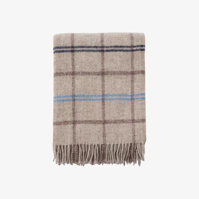Nordic Nest Tartan wool throw 130x200 cm Beige