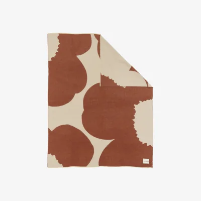 Nordic Nest Marimekko Iso Unikko throw blanket Off white-chestnut 130x170 cm