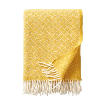 Nordic Nest Klippan Yllefabrik Pampas wool throw 130x200 cm Yellow