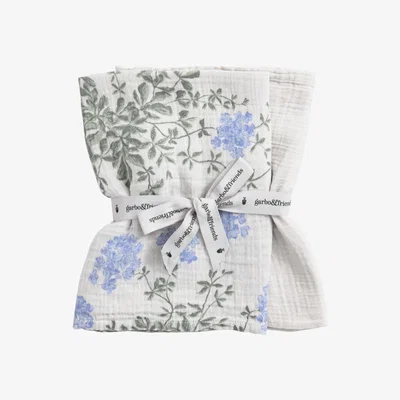 Nordic Nest Garbo&Friends Plumbago Muslin small blanket 2 pieces 60x60 cm