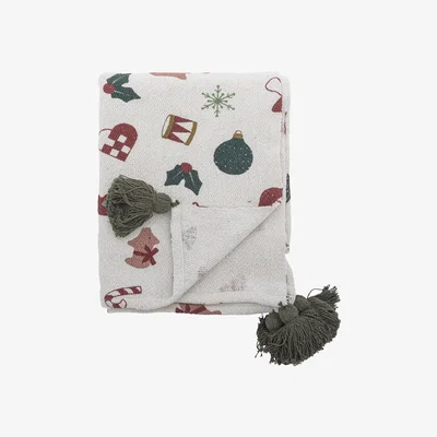 Nordic Nest Bloomingville Yule blanket 130x160 cm Beige