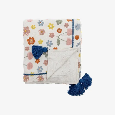 Nordic Nest Bloomingville Cherry cotton throw 160x130 cm Rose