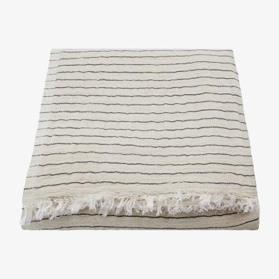 Nordic Nest House Doctor Alice stripe throw 140x200 cm Dark grey