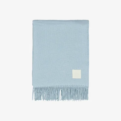 Nordic Nest Scandi Living Loom cotton throw 125x170 cm Sky blue