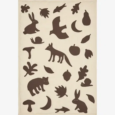 Nordic Nest Ferm Living Lunden blanket Off-white-dark chocolate 80x110 cm