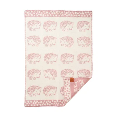 Nordic Nest Klippan Yllefabrik Hedgehog baby blanket 65x90 cm Pink