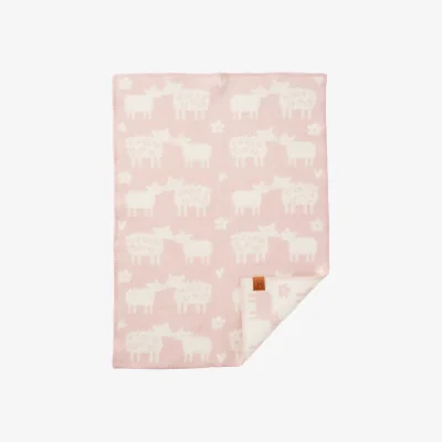 Nordic Nest Klippan Yllefabrik Bää childrens blanket wool Soft pink 65x90 cm