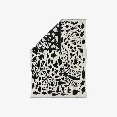 Nordic Nest Oiva Toikka Cheetah wool throw 130x180 cm Black-white