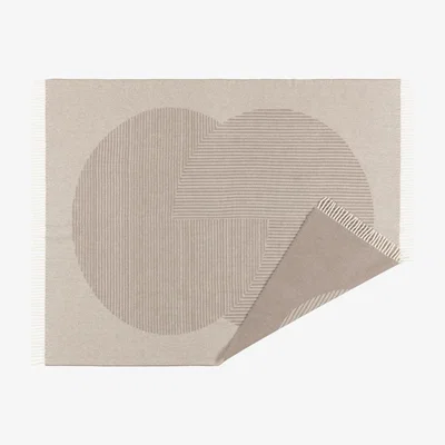 Nordic Nest Circles wool throw 130x185 cm Beige