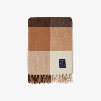 Nordic Nest Checked Recycled Wool throw 130x170 cm Beige-dark gray