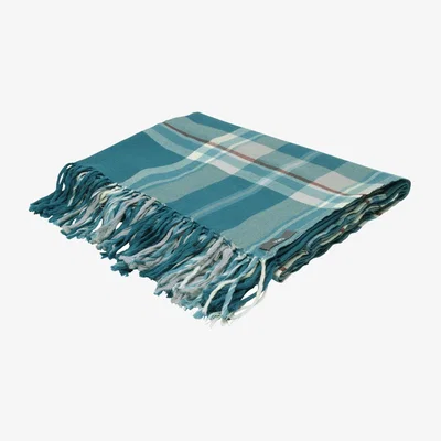 OKA OKA, Machrie Throw - Blue, Throws, Wool, Checked