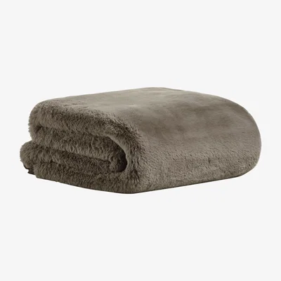 OKA Yolyn Faux Fur Throw - Truffle
