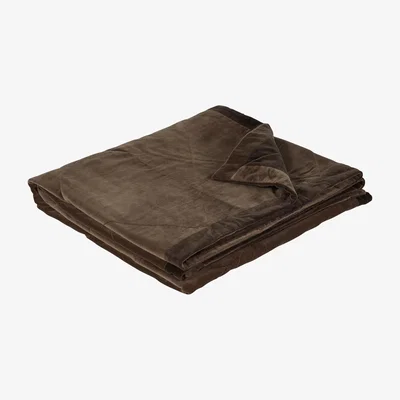 OKA Velvet Reversible Throw - Mocha/Mole