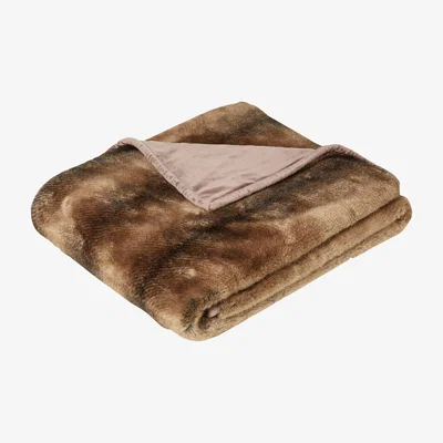 OKA Faux Fur Throw - Grizzly Bear