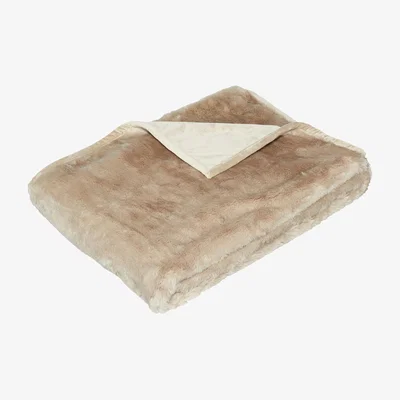 OKA Faux Fur Throw - Seal Grey