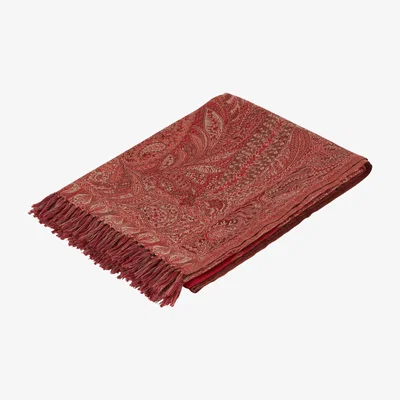 OKA Antique-Style Paisley Wool Throw