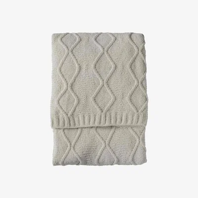 Olivia's Gallery Direct Chenille Cable Knit Throw in Cream
