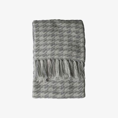 Olivia's Gallery Direct Houndstooth Woven Throw in Grey Cream