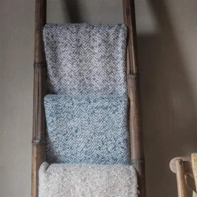 Olivia's Gallery Interiors Herringbone Faux Mohair Throw / Grey