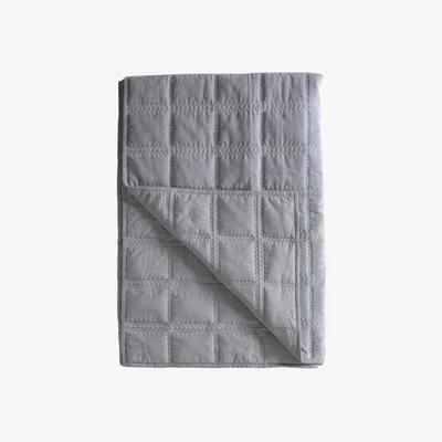 Olivia's Gallery Direct Cotton Quilted Blanket Bedspread in Grey