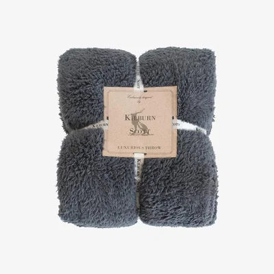 Olivia's Gallery Direct Teddy Fleece Throw / Silver
