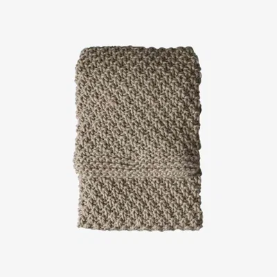 Olivia's Gallery Direct Moss Chunky Knitted Throw in Natural
