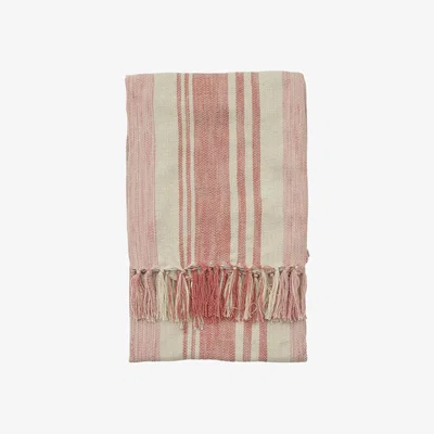 Olivia's Gallery Interiors Lalla Stripe Throw Coral