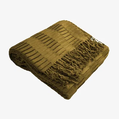 Olivia's Gallery Direct Linear Pleat Throw / Chartreuse