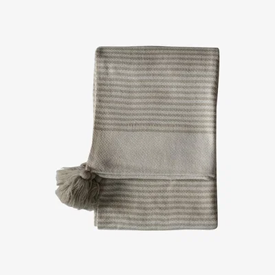 Olivia's Gallery Direct Retreat Striped Tassel Cream Throw