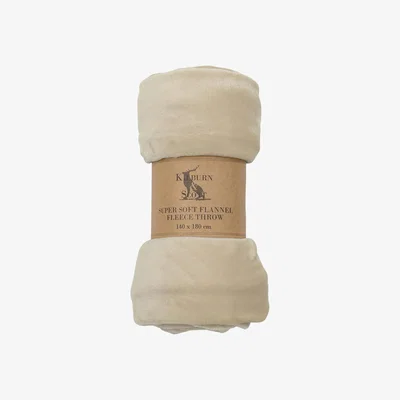 Olivia's Gallery Interiors Ardelean Rolled Flannel Fleece Oatmeal