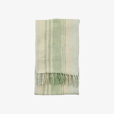 Olivia's Gallery Interiors Lalla Stripe Throw Green