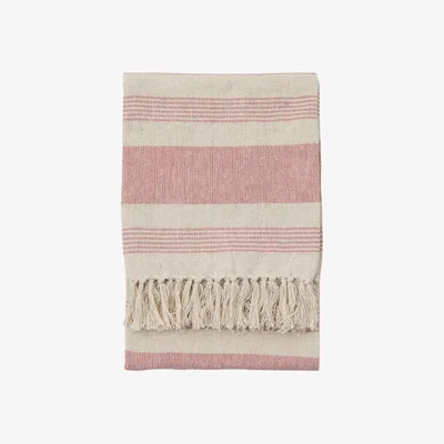 Olivia's Gallery Interiors Garnette Stripe Stripe Throw Blush