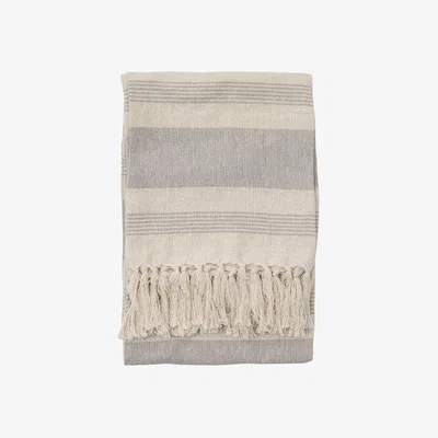 Olivia's Gallery Interiors Garnette Stripe Stripe Throw Taupe | Outlet