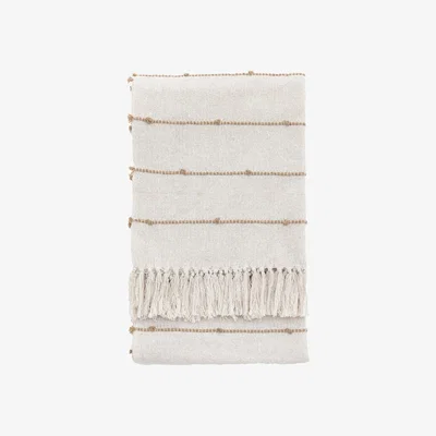 Olivia's Gallery Interiors Gabby Woven Bobble Throw in Natural