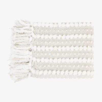 Olivia's Malini Antoinette Faux Rabbit Fur Throw in Ivory