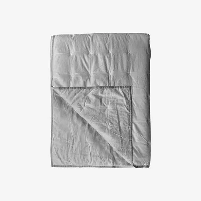 Olivia's Gallery Direct Cotton Stitch Blanket Bedspread White Silver