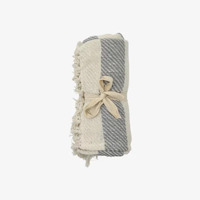 Olivia's Gallery Interiors Westley Stripe Throw Grey