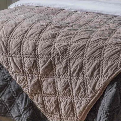 Olivia's Gallery Direct Quilted Diamond Blanket Bedspread in Blush
