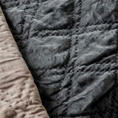 Olivia's Gallery Direct Quilted Diamond Blanket Bedspread in Charcoal