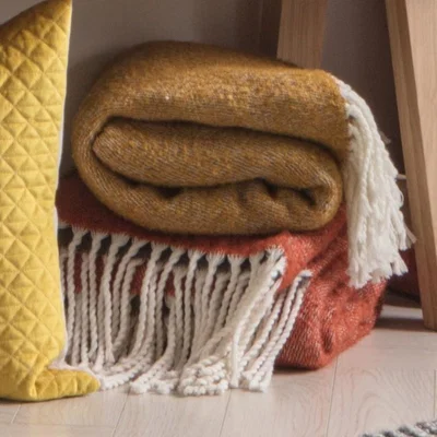 Olivia's Gallery Direct Reversible Throw Burnt Orange/Grey | Outlet