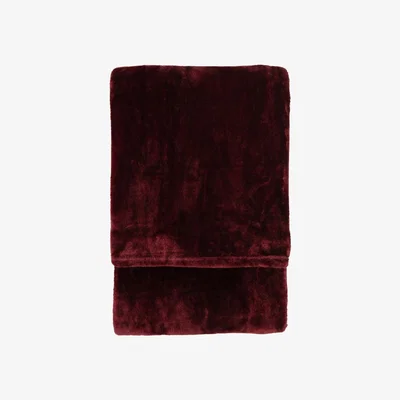 Downtown Maximus Cosy Fleece Throw 150cm x 200cm - Merlot In cmxcm