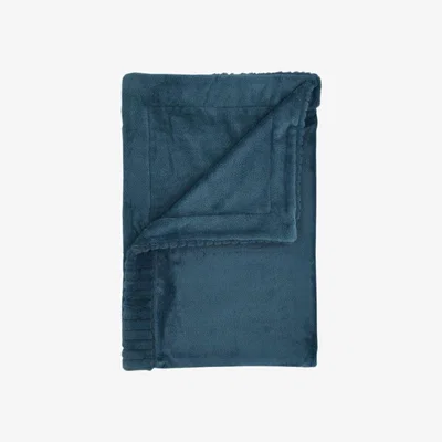 Downtown Catherine Lansfield Velvet and Fur Throw Teal, Cotton