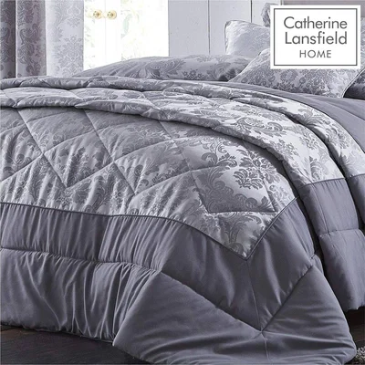 Downtown Catherine Lansfield Damask Jacquard Bedspread