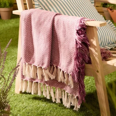 Downtown Wylder Wisley Outdoor Throw 130x180cm - Heather/Pink