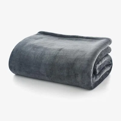 Downtown Deyongs Hudson Flannel Bonded Sherpa Throw - Charcoal