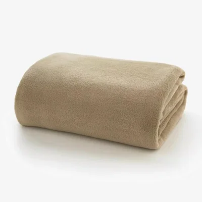 Downtown Deyongs Snuggle Touch Supersoft Fleece Throw - Pebble In Beige