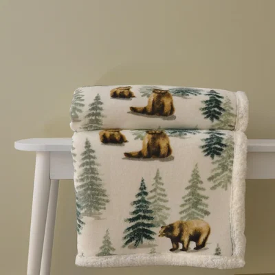 Downtown Dreams and Drapes Bear Walks Throw - Natural