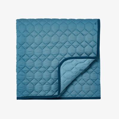 Downtown Sanderson Jackfruit Quilted Throw - Indigo/Papaya