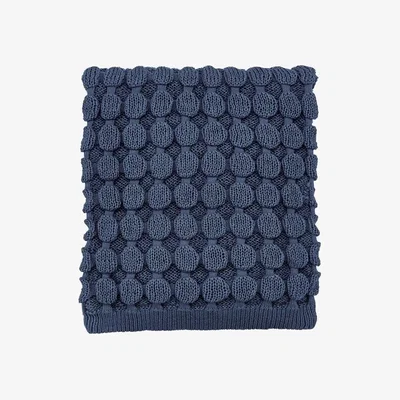 Downtown Fable Fleur Ink Blue Knit Throw